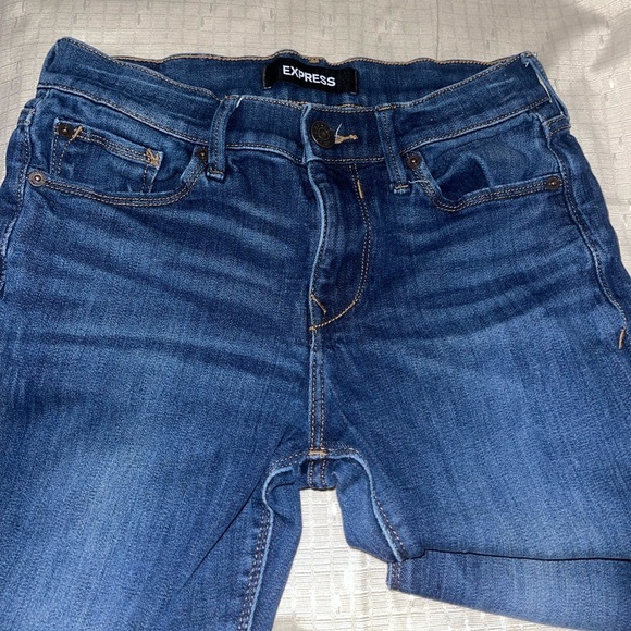 EUC Express Women’s Mid-Rise Blue Denim Jeggings - Picture 6 of 12